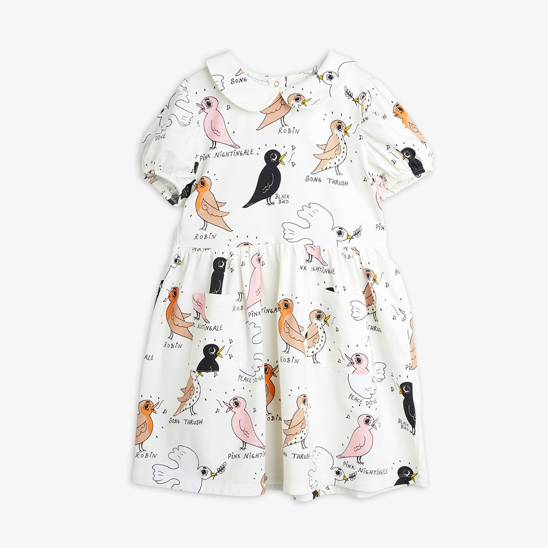 Mini Birdswatching Puff Sleeve Dress