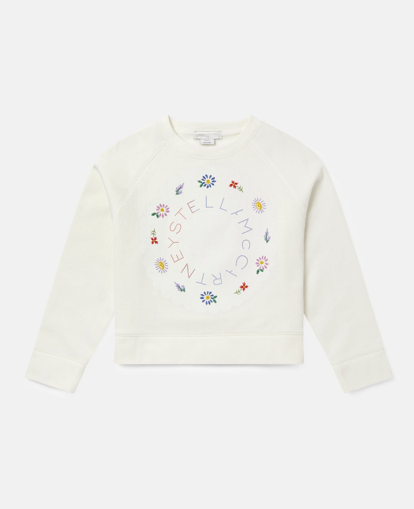 Stella McCartney Ivory Logo Sweatshirt w/ Flowers