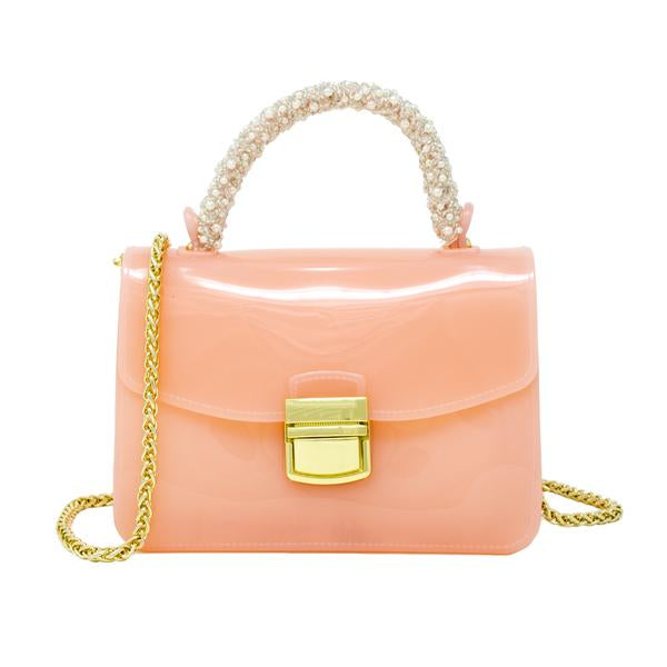 Pearled Blush Jelly Handbag