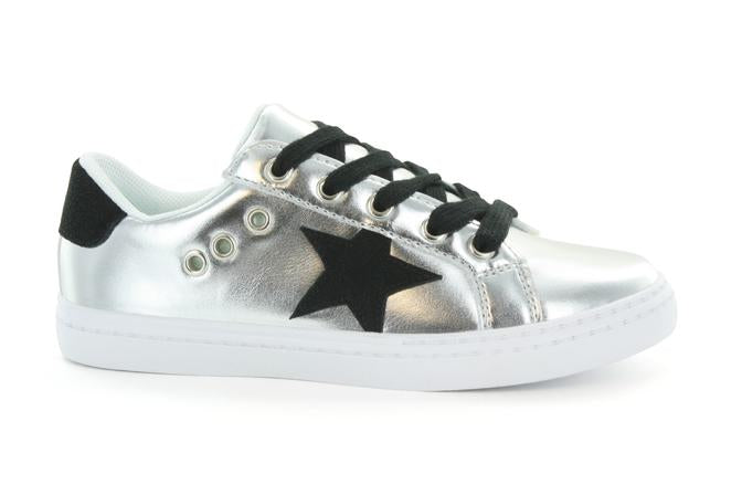 Mia Star Lace Sneaker Silver-Black