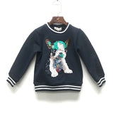 Navy sequin pup sweater