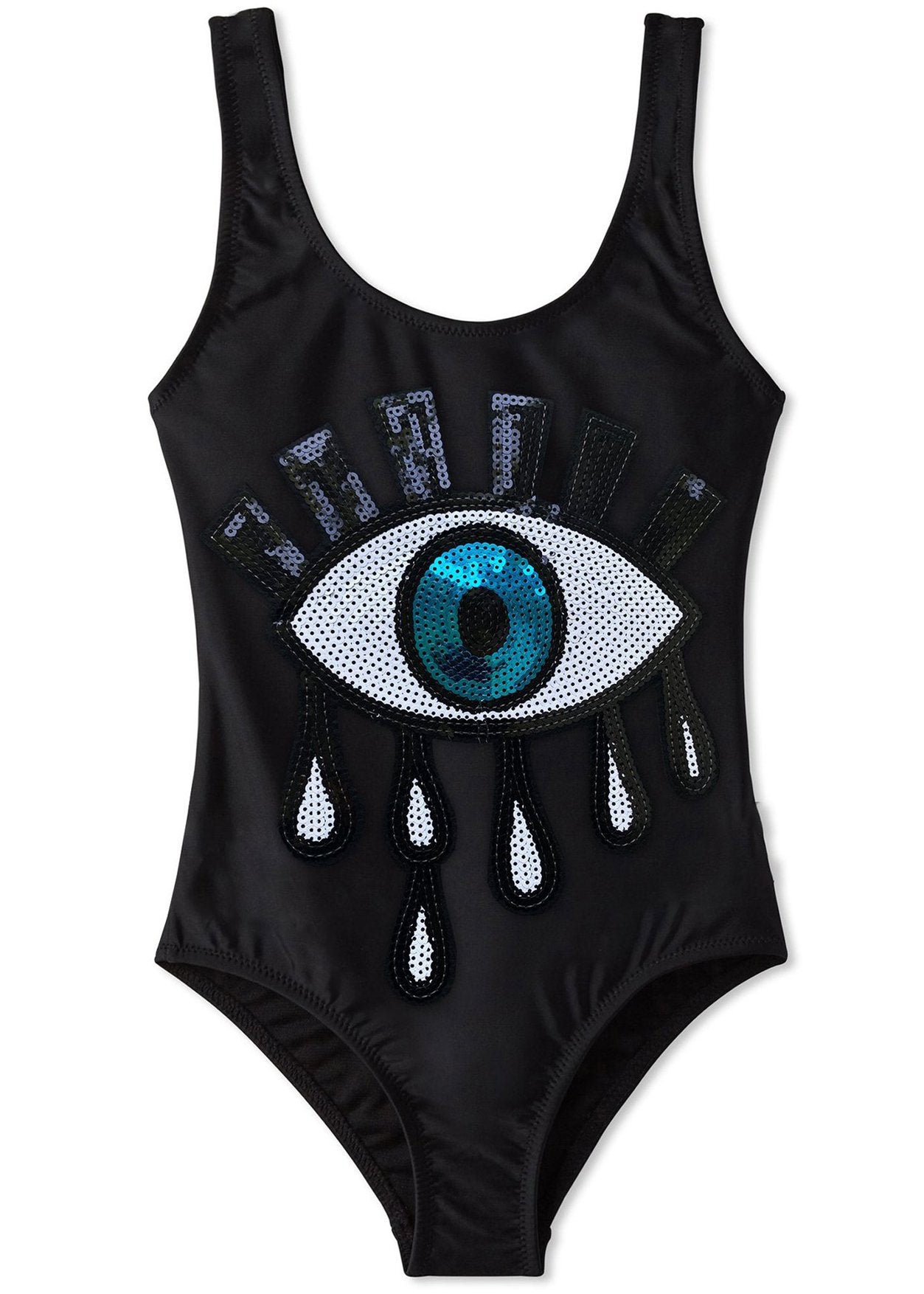 Black Tank with Sequin Eye
