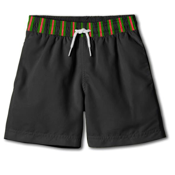 Black Swim Short Red/Green belt