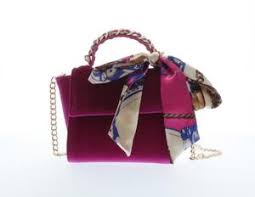 DOE Velvet Handbag with cross-body chain and matching scarf