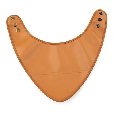 Brown Leather Bib With Pocket