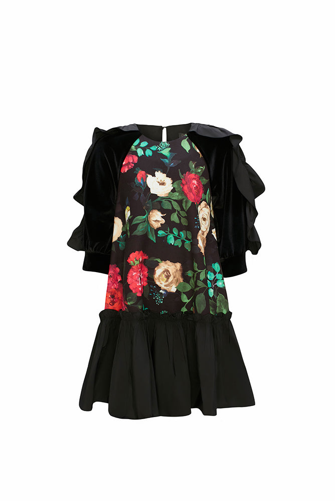 LiaLea Black dress w/ Flowers